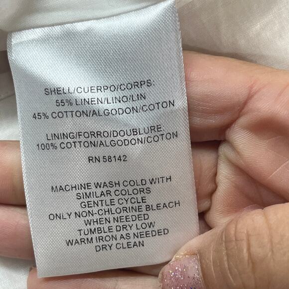 Gal Meets Glam Women's Linen Cotton Floral Block Print Della Shirt Dress Size 12 - Picture 5 of 7